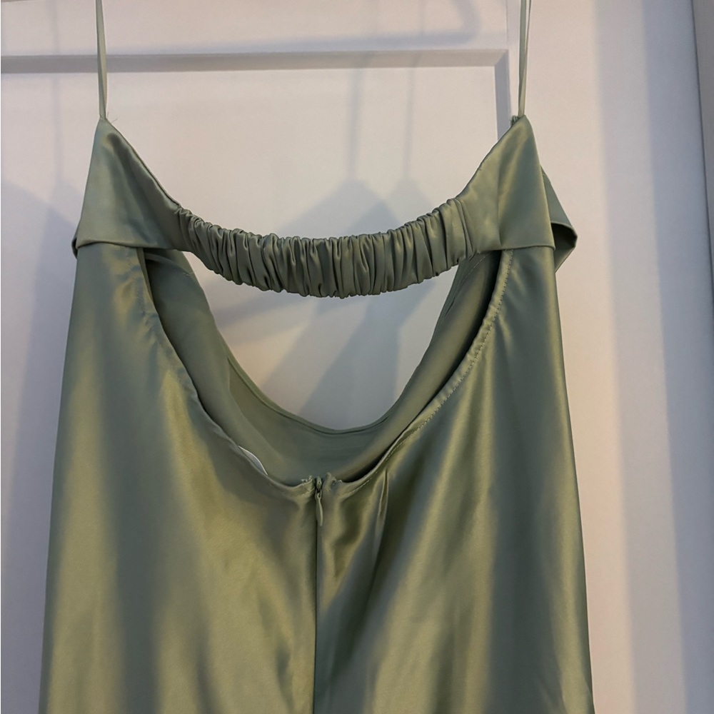 Altar'd State Strapless Satin Dress in Sage, XL New With Tags - Picture 8 of 9